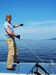 Cryptozoologist Noah Voss navigates a route forward on Lake Pepin